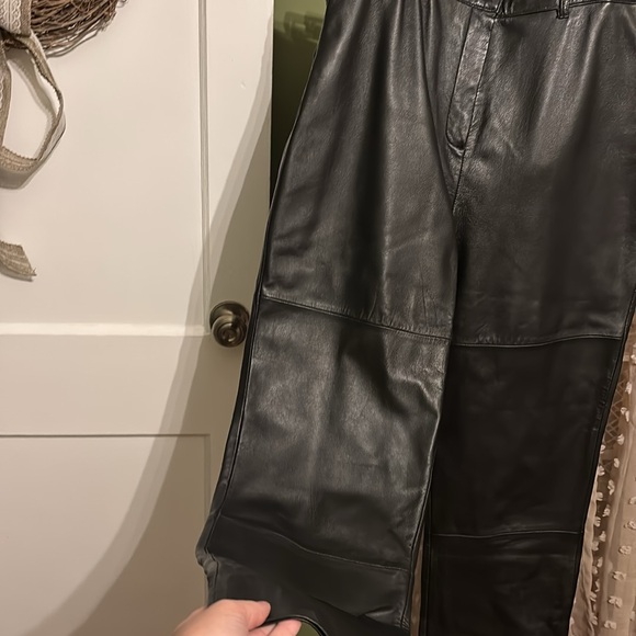 Style & Co Genuine Leather Straight Leg Pants | Y2K 2000s Black - Picture 4 of 17